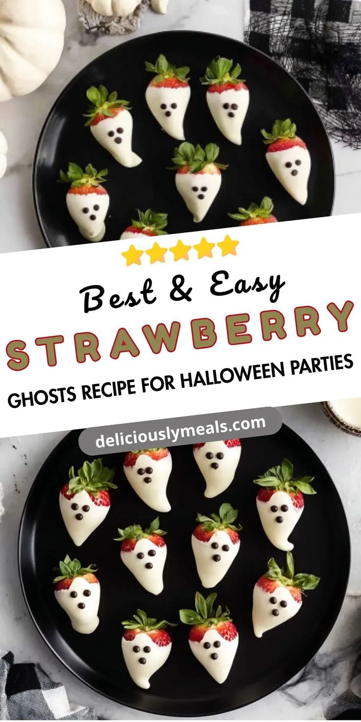 Easy Strawberry Ghosts Recipe for Halloween Parties