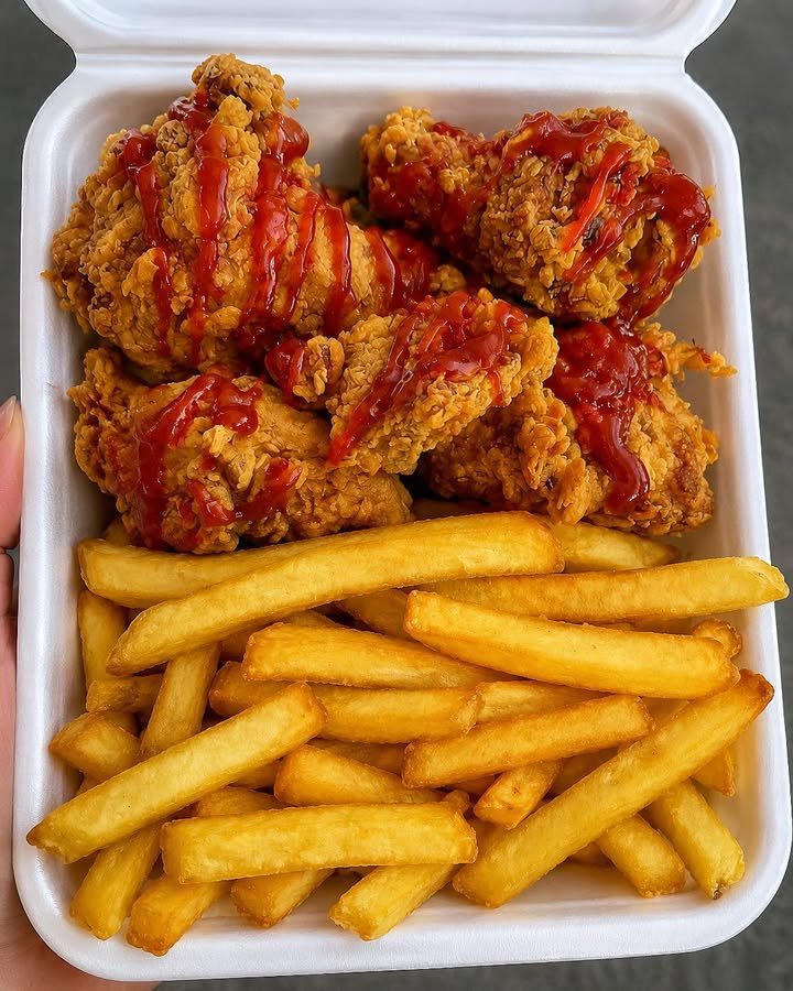 Crispy Fried Chicken with Golden Fries