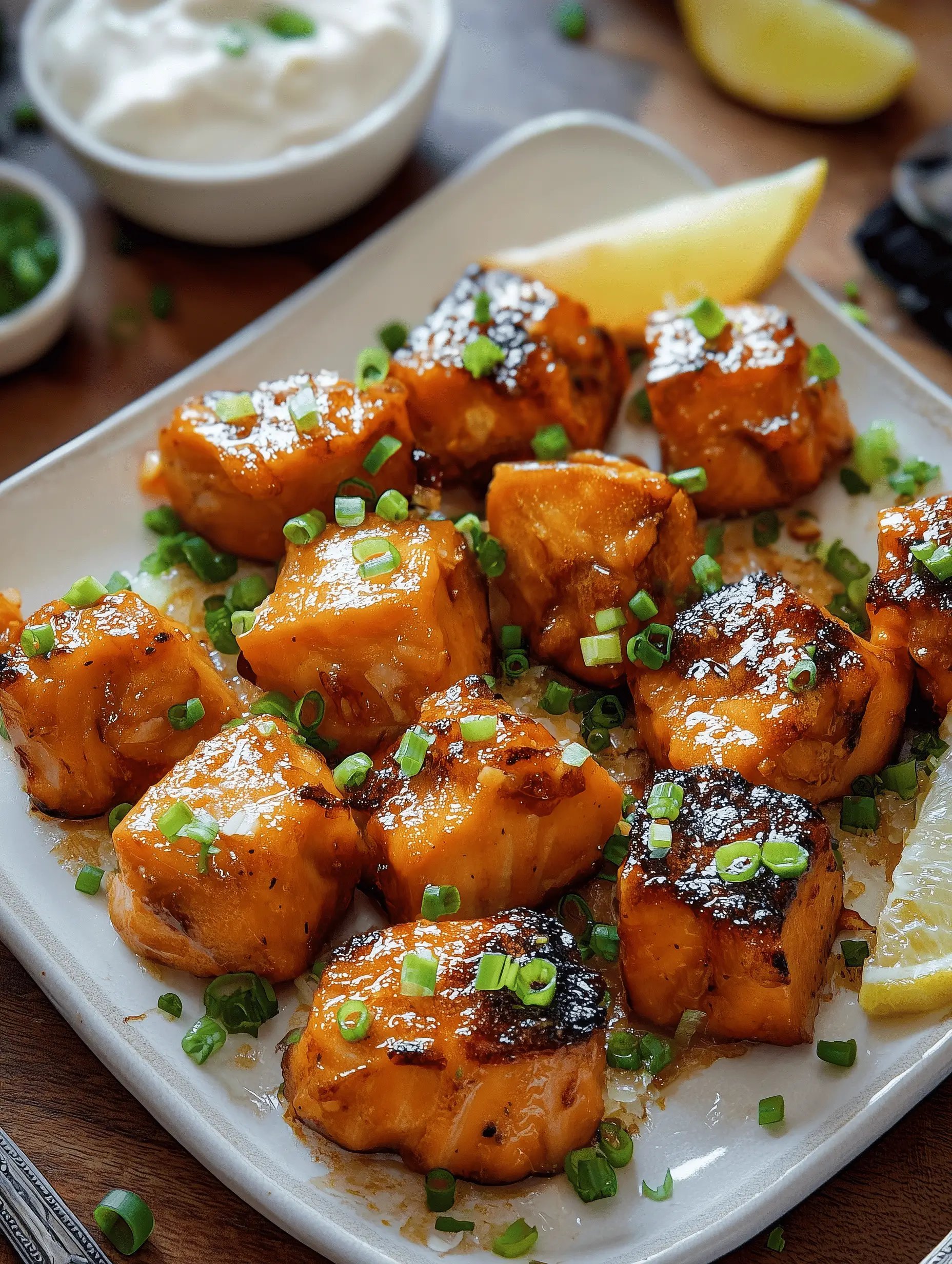 Air Fryer Bang Bang Salmon Bites