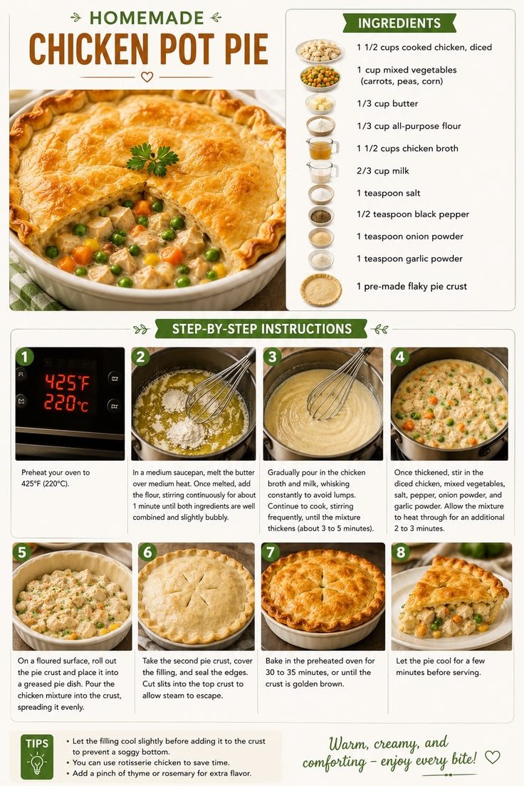 Delicious Double Crust Chicken Pot Pie in Cast Iron Skillet