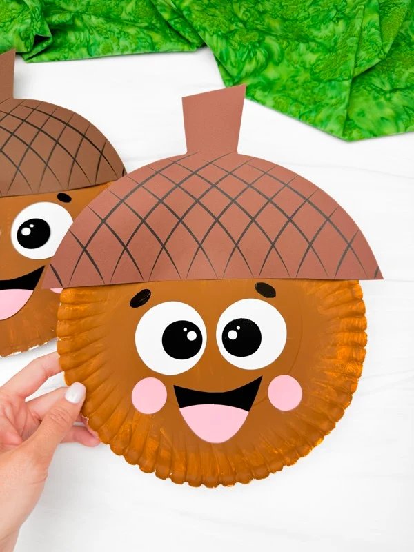 Paper Plate Acorn Craft (Free PDF Template)