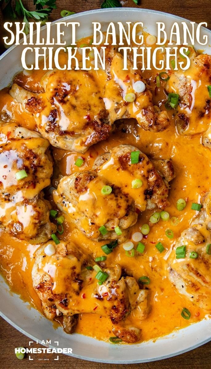 Skillet Bang Bang Chicken Thighs