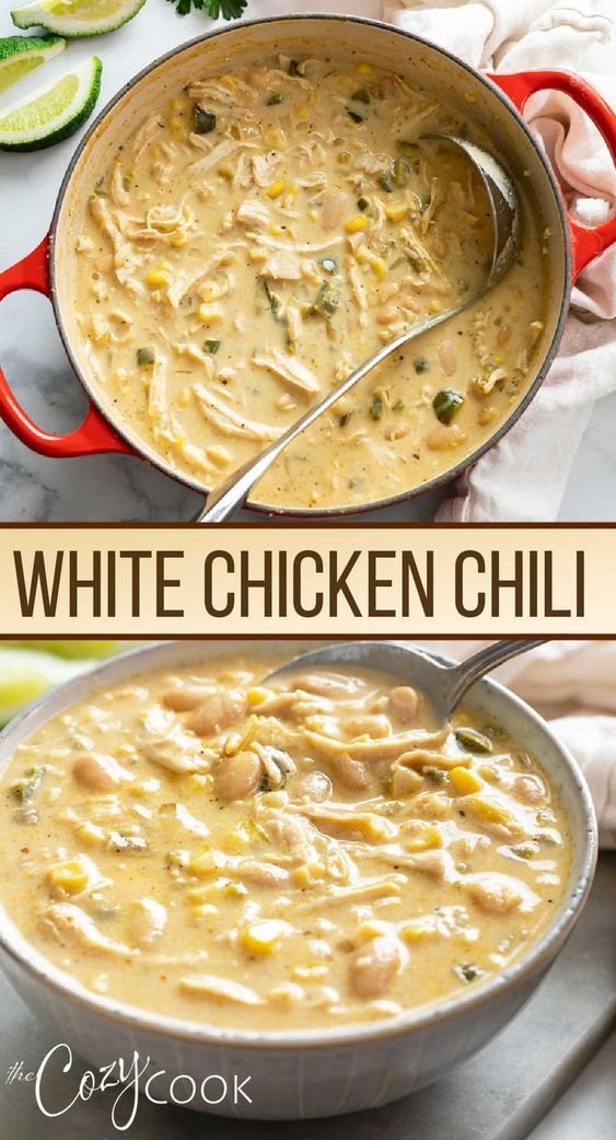 White Chicken Chili Recipe - The Cozy Cook | Homemade white chicken chili, Soup recipes white chicken chili, East white chicken chili recipe