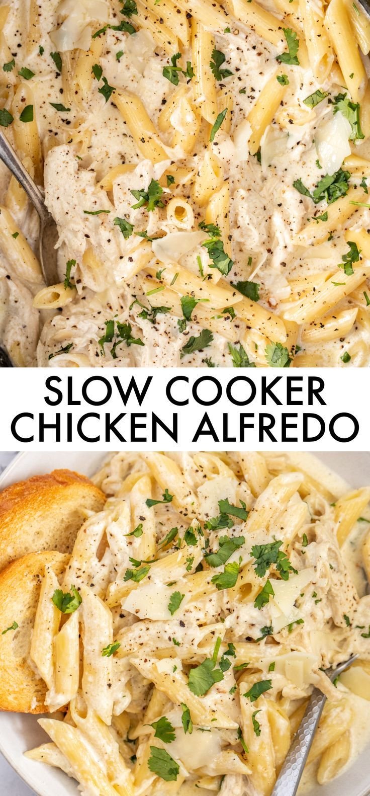 BEST Crockpot Chicken Alfredo