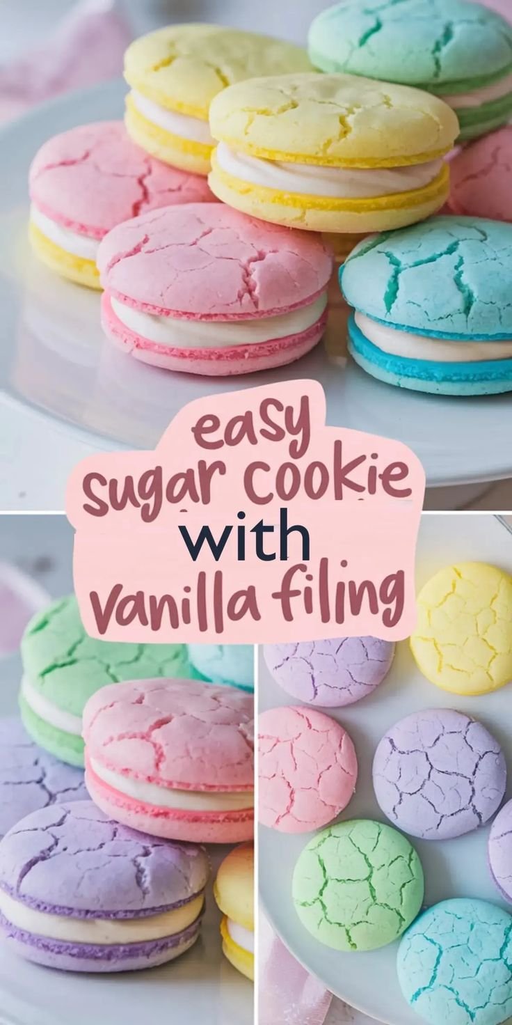 Sandwich Sugar Cookies with Vanilla Filling