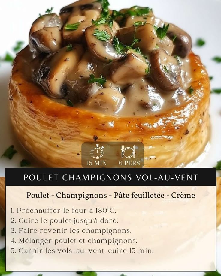 Idée repas équilibré | Poulet Champignons Vol-au-Vent