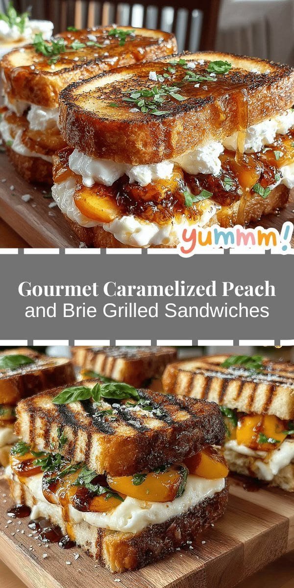 Caramelized Peach and Brie Grilled Sandwiches