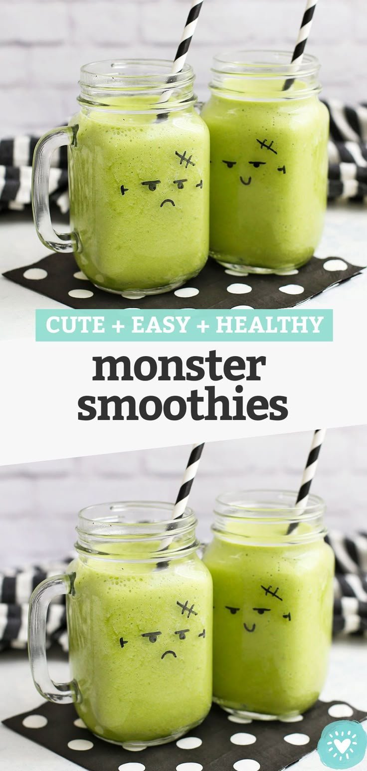 Halloween Monster Face Smoothies (Cute + Easy + Yummy!)