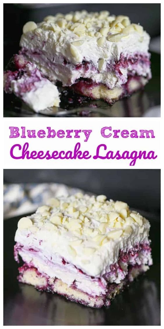 Blueberry Cream Cheesecake Lasagna