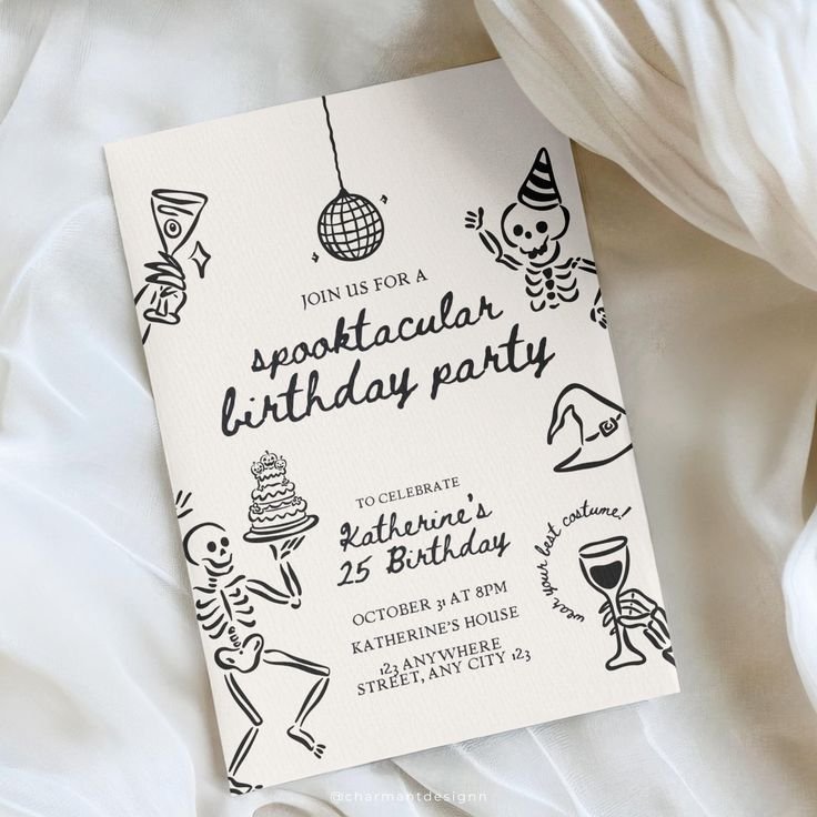 Halloween Birthday Invitation, Digital Halloween Party Invitation, Halloween Party Invitation, Adult Halloween Birthday Invitation, Canva