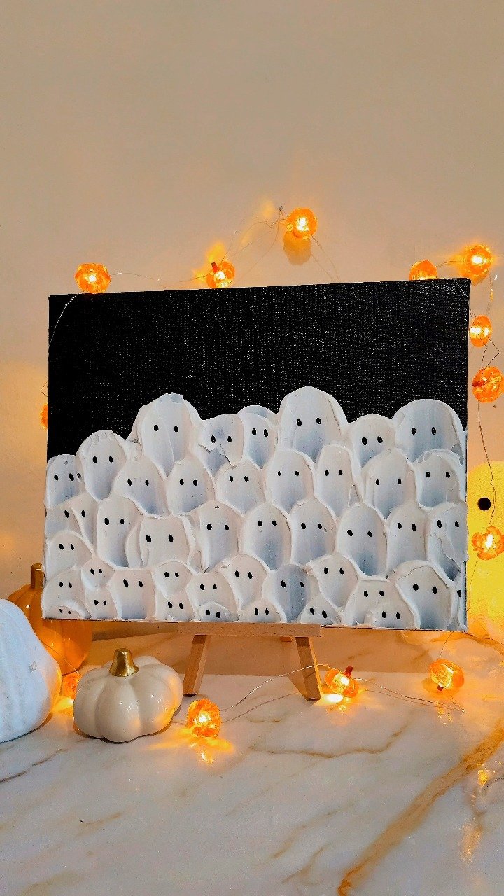 DIY Little Ghost Army👻#diycrafts #Handmade #creative #ghost #Halloween #halloweendecor #Handmade
