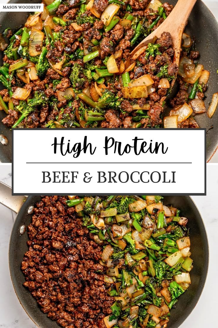 Stir Fried Baby Broccoli and Onion with Ground Beef
