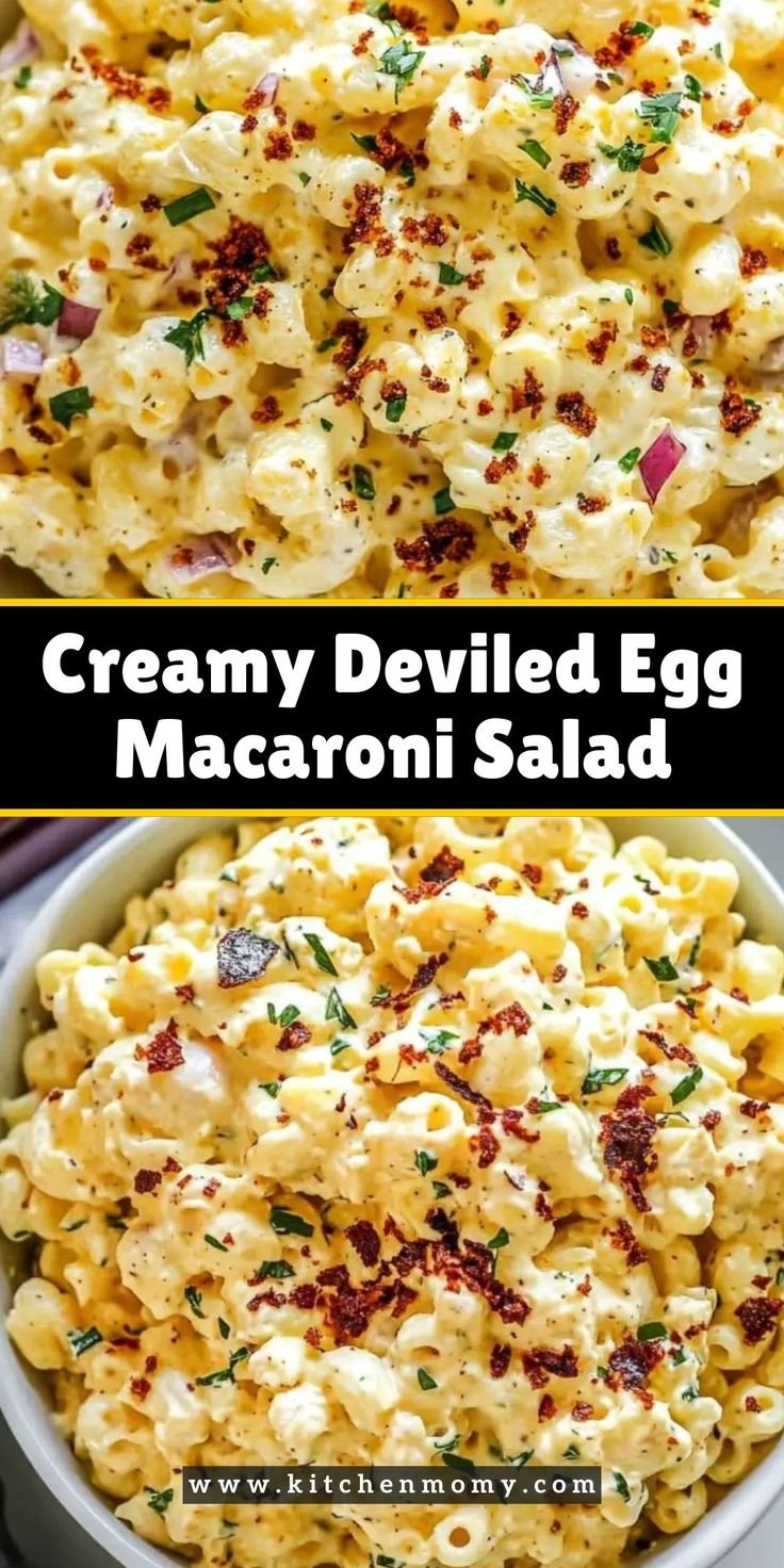 Creamy Deviled Egg Macaroni Salad