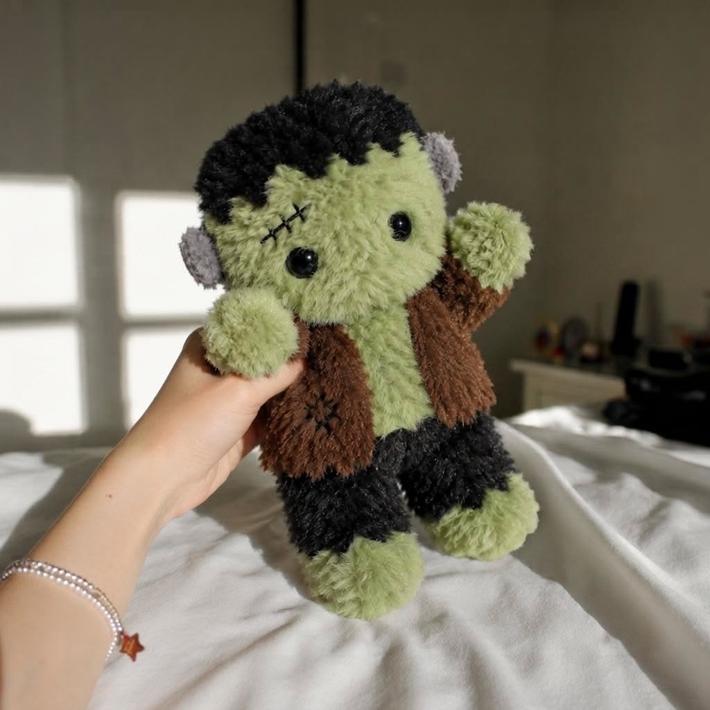 Frankenstein Halloween Plush Crochet Pattern - Spooky Halloween Character Crochet Pattern - Cute Amigurumi Frankenstein Pattern - Plushie