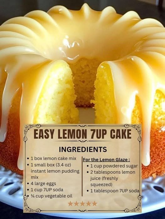 7 up bundt cake with instant cake mix | 7up cake with a white cake mix, 7 up cakes with yellow cake mix, Finger desserts