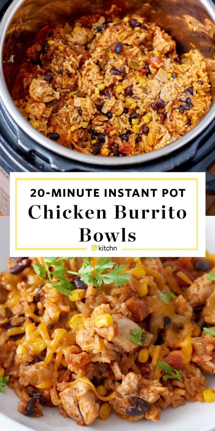 Recipe: Instant Pot Weeknight Chicken and Rice Burrito Bowls