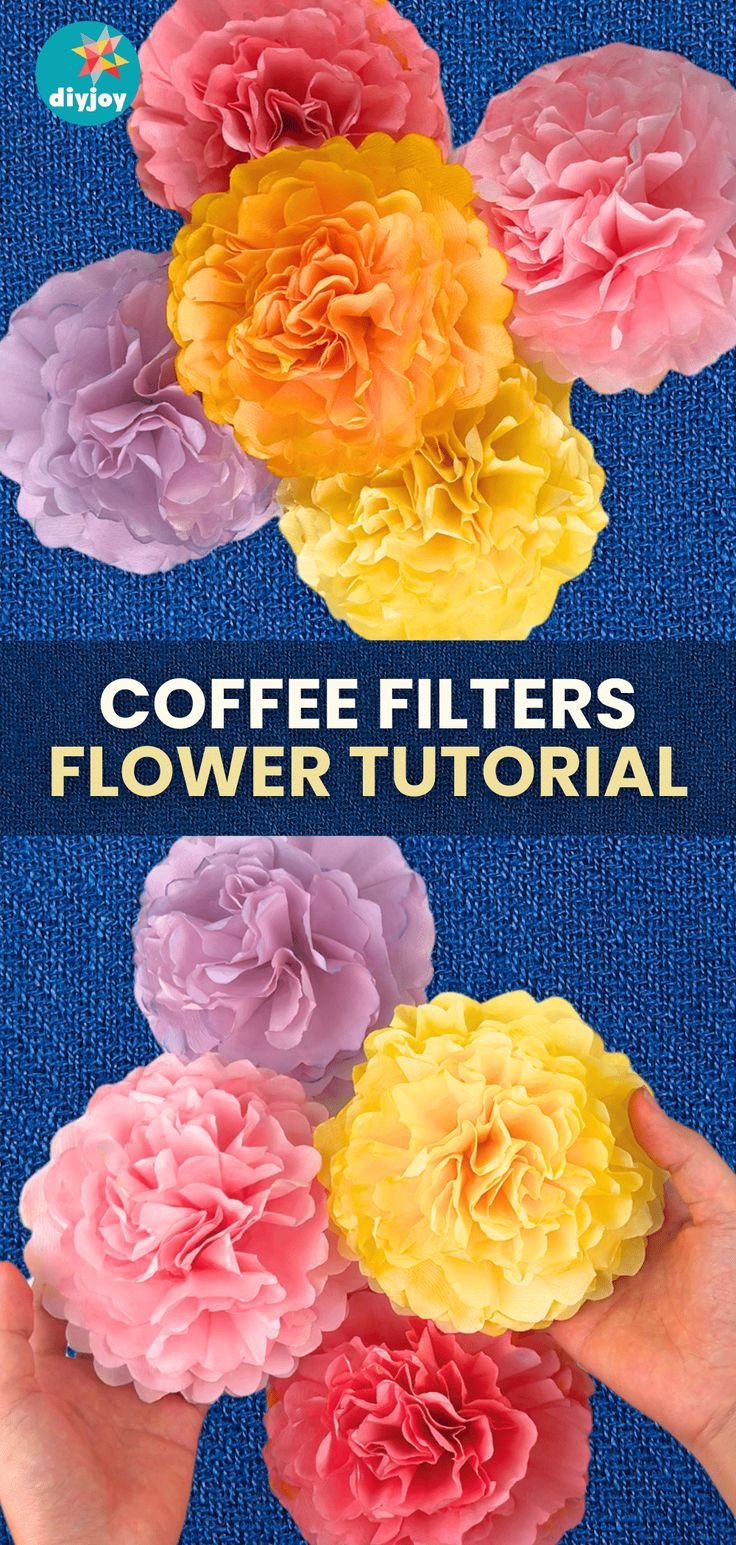 Colorful Coffee Filter Flowers Tutorial | Coffee Filter Crafts for Kids, How to Make Coffee Filter Flowers, Projects with Coffee Filters
