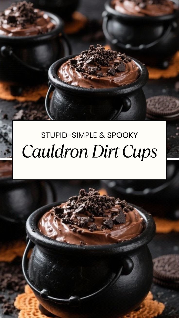 Spooky Cauldron Dirt Cups: Perfect Halloween Treats!