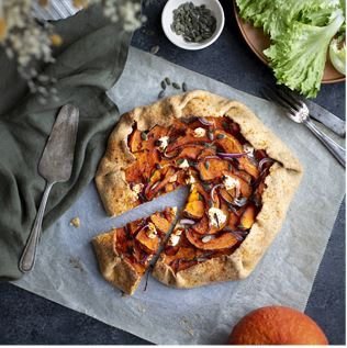 LA TARTE RUSTIQUE AU POTIMARRON, CHÈVRE ET OIGNONS ROUGES - ON A FAIM > C'EST BON > C'EST BIEN