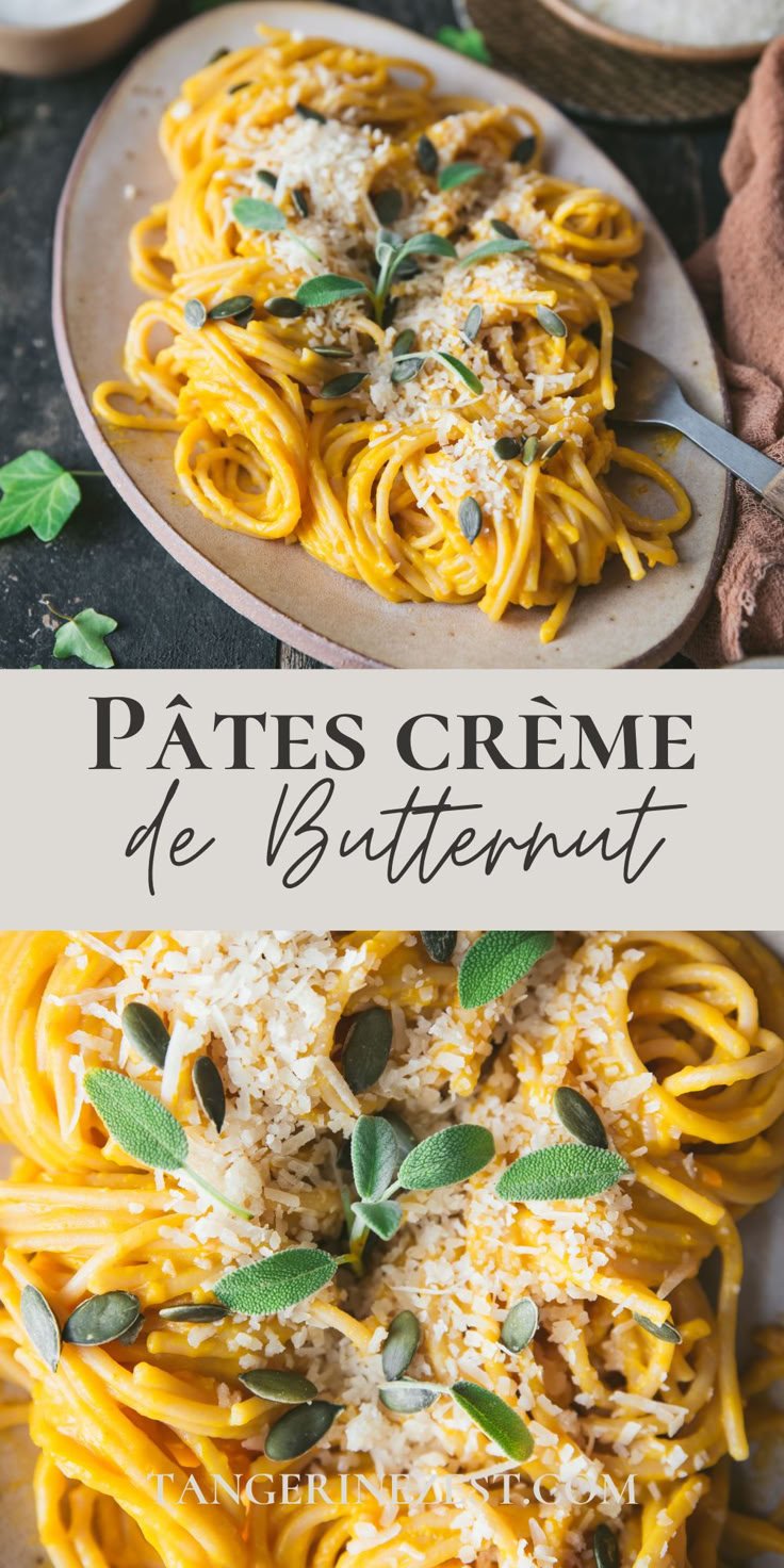 Pâtes sauce crémeuse au Butternut