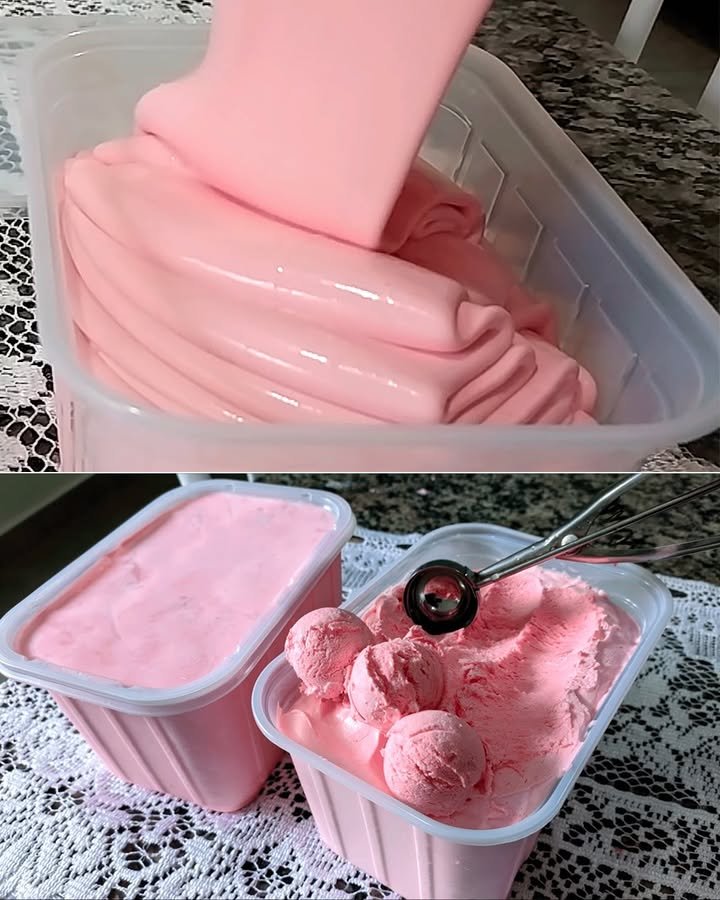 Glace à la fraise maison