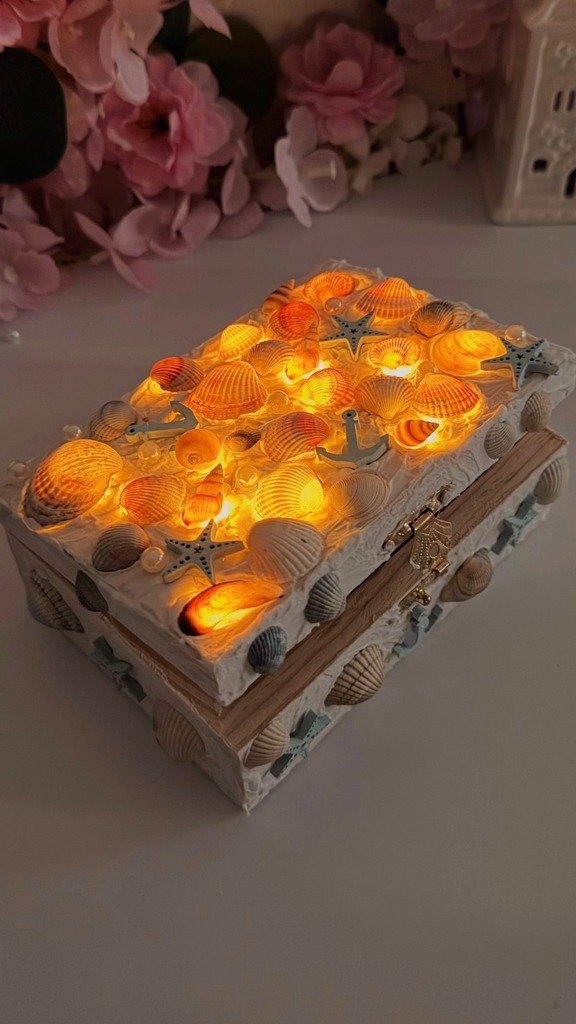 DIY Magical Seashell Box🌊✨ #craft #creativeideas #recycle #roomdecor #coastaldecor #magical #handmade #diy
