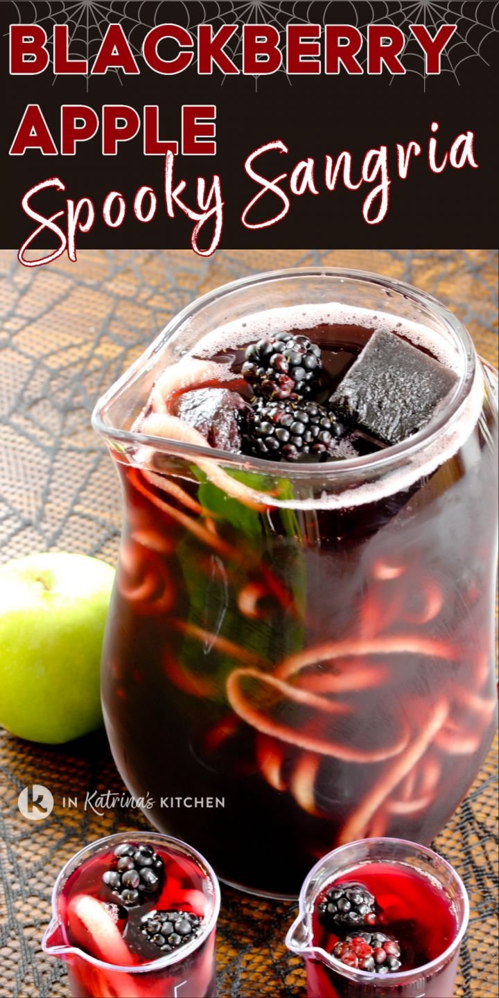 Blackberry Apple Spooky Sangria Recipe with Spiralized Apples | Halloween sangria recipes, Sangria for halloween party, Spooky halloween sangria