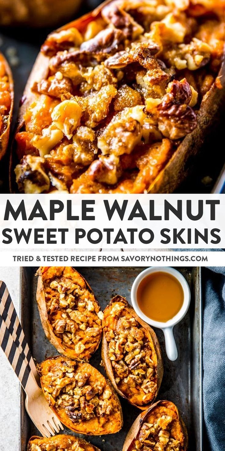 Maple Walnut Sweet Potato Skins
