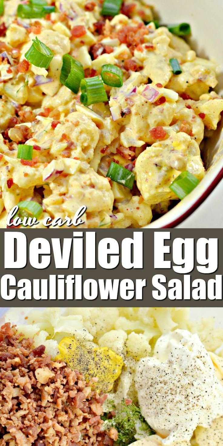 Low Carb Deviled Egg Cauliflower Salad