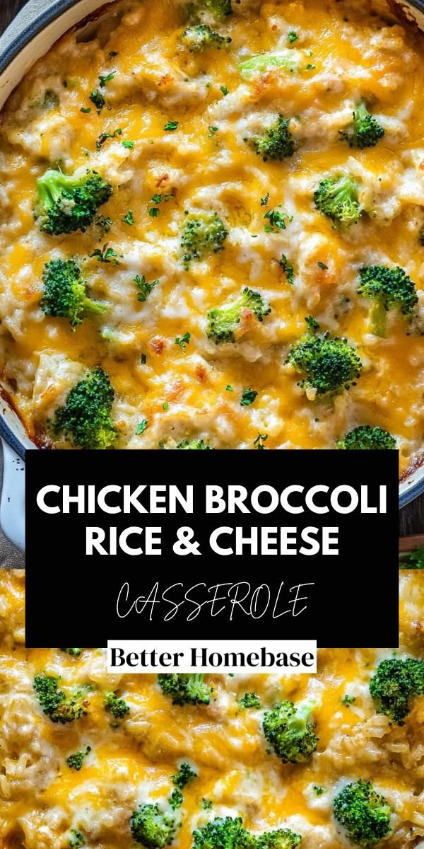 Creamy Chicken Broccoli Rice Cheese Casserole
