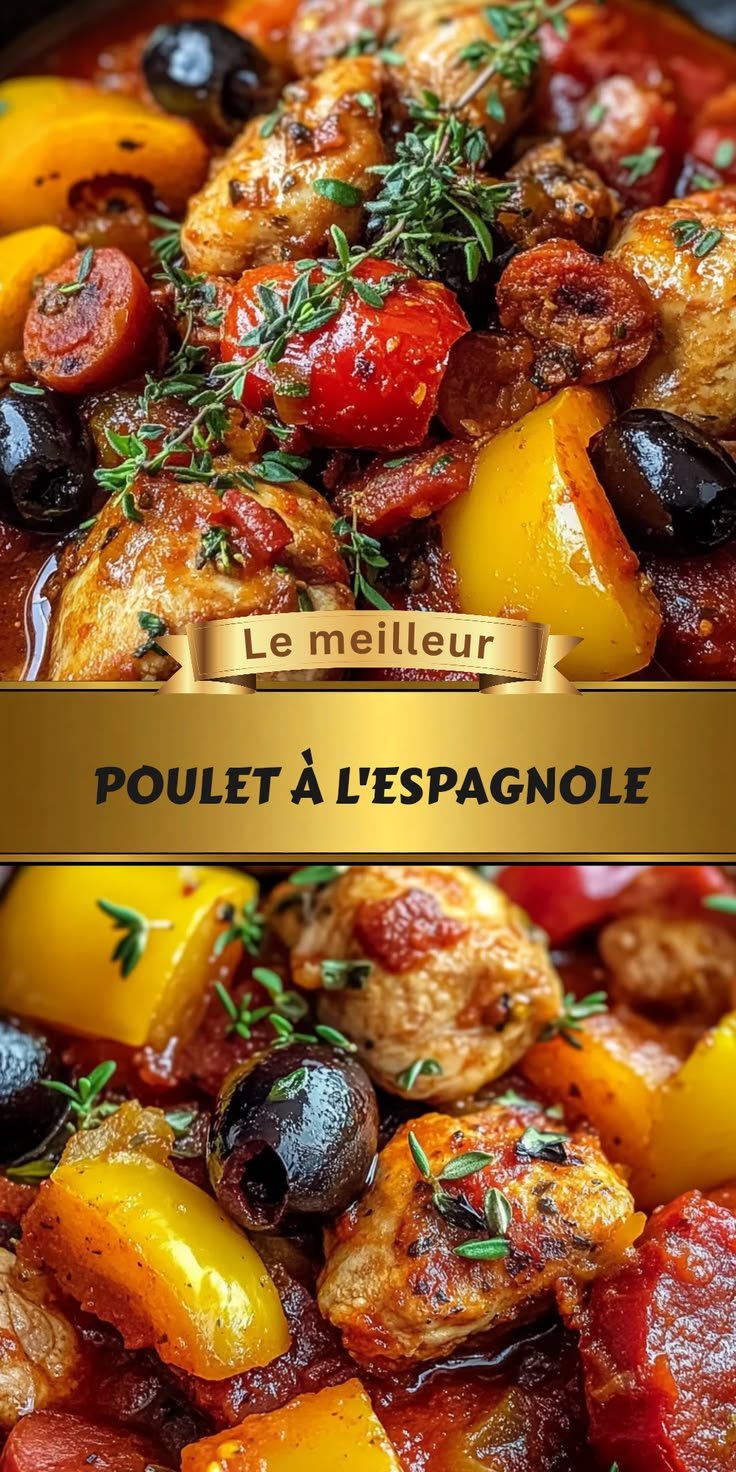 Recette Poulet à l'Espagnole parfaite pour un dîner simple et gourmand aux arômes d'Espagne