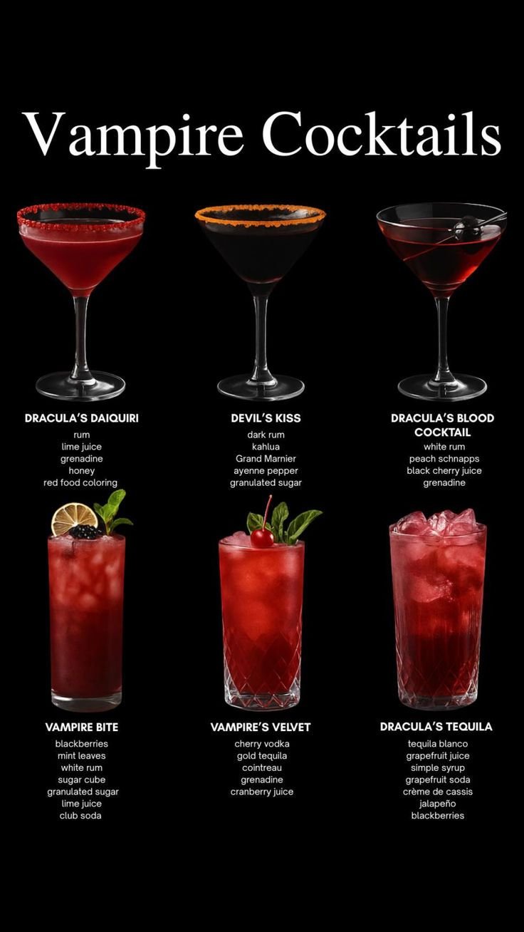 Vampire Cocktail Recipes | Spooky Red Halloween Drinks