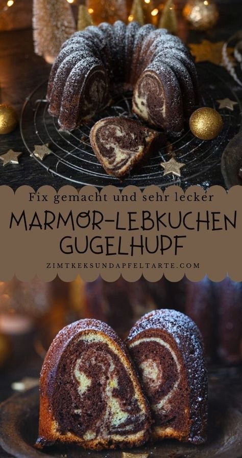 Rezept Winter-/Weihnachtskuchen: Marmor-Lebkuchen-Gugelhupf