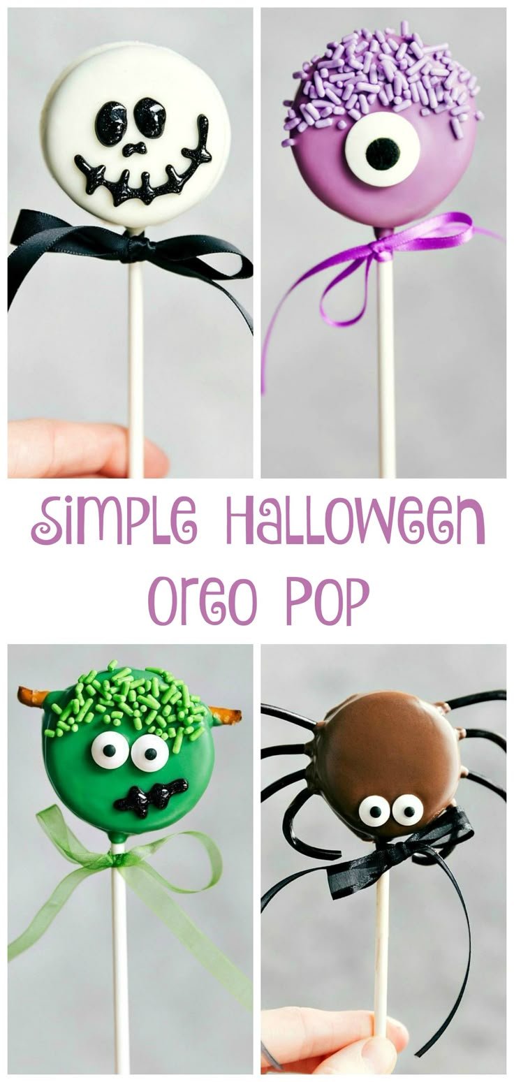 Simple Halloween Oreo Pop ~ Spider, Skeleton, Frankenstein, and Monster Oreo Pops