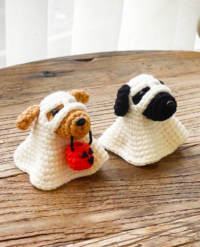 Crochet Halloween Puppy PDF Free Pattern | Crochet ghost puppy free pattern, Crochet ghost puppets free pattern, Crochet design