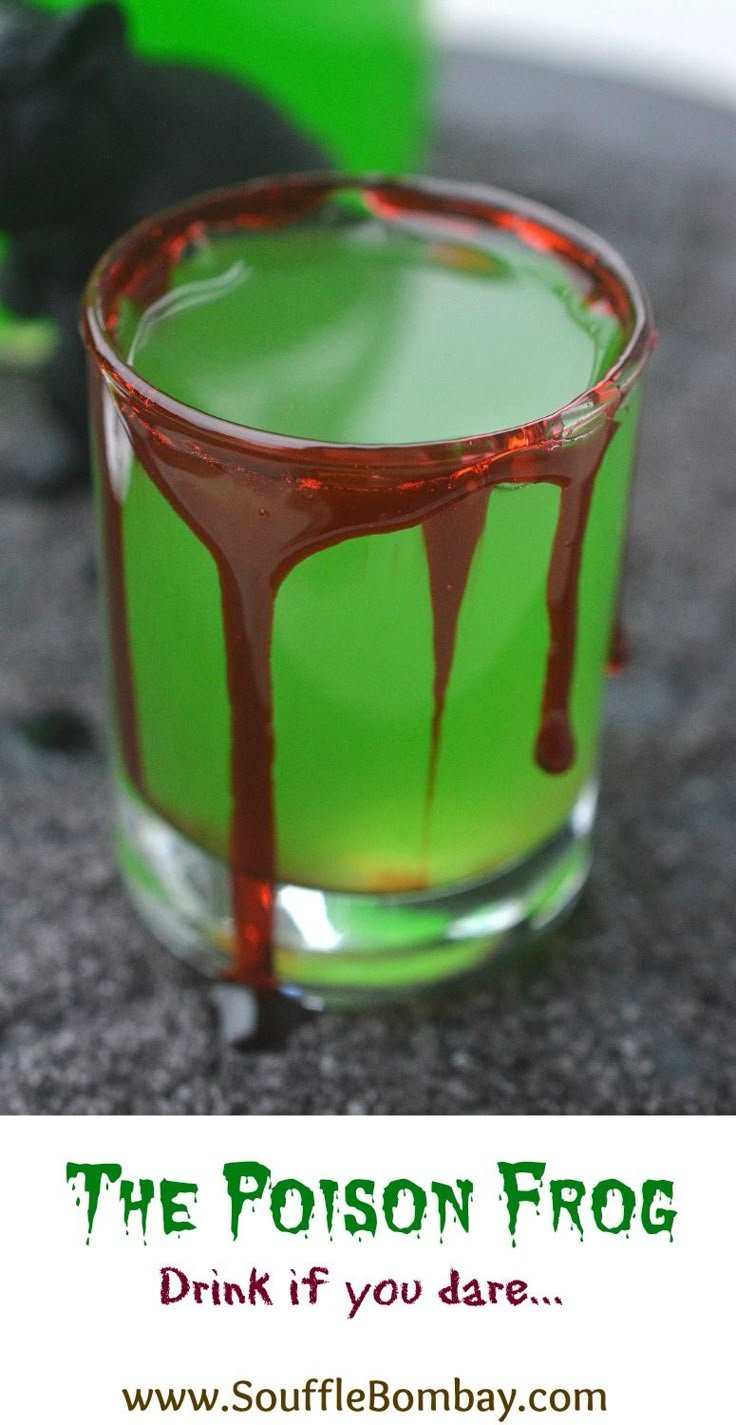 Halloween Cocktails: The Poison Frog | Halloween green drink ideas, Spooky green drink ideas, Swamp drink halloween