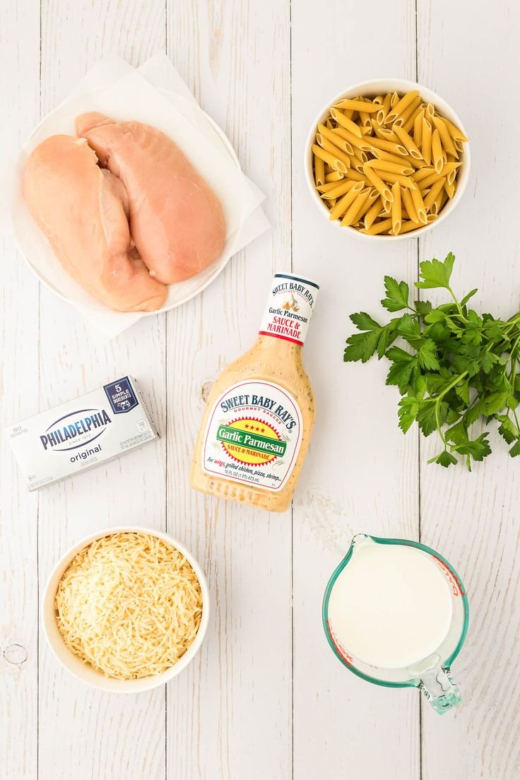 Crockpot Garlic Parmesan Chicken Pasta