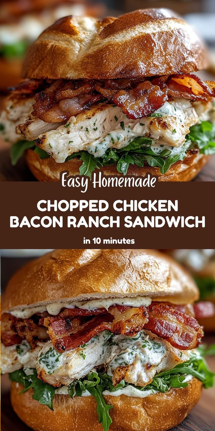Easy & Quick Chopped Chicken Bacon Ranch Sandwich