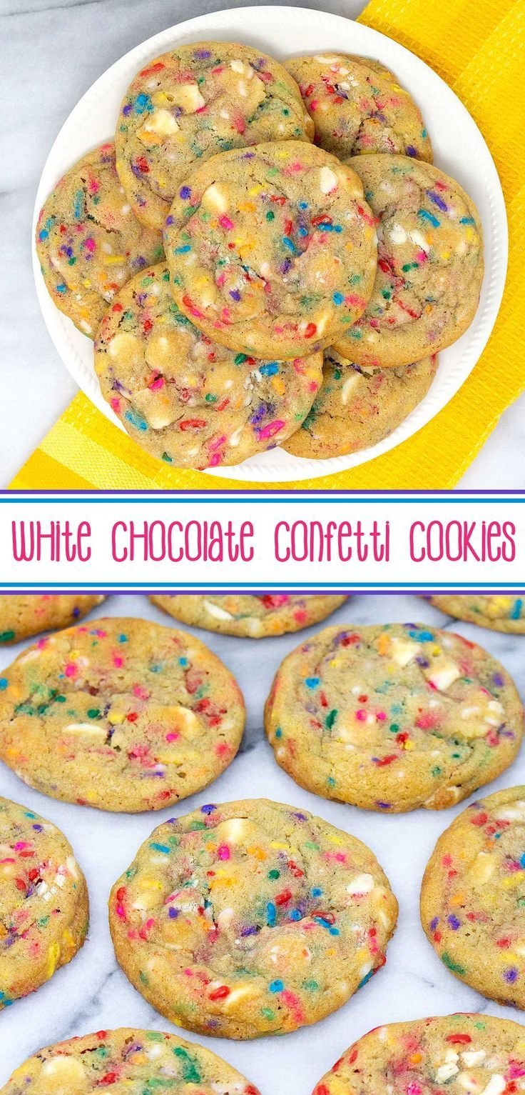 White Chocolate Confetti Cookies
