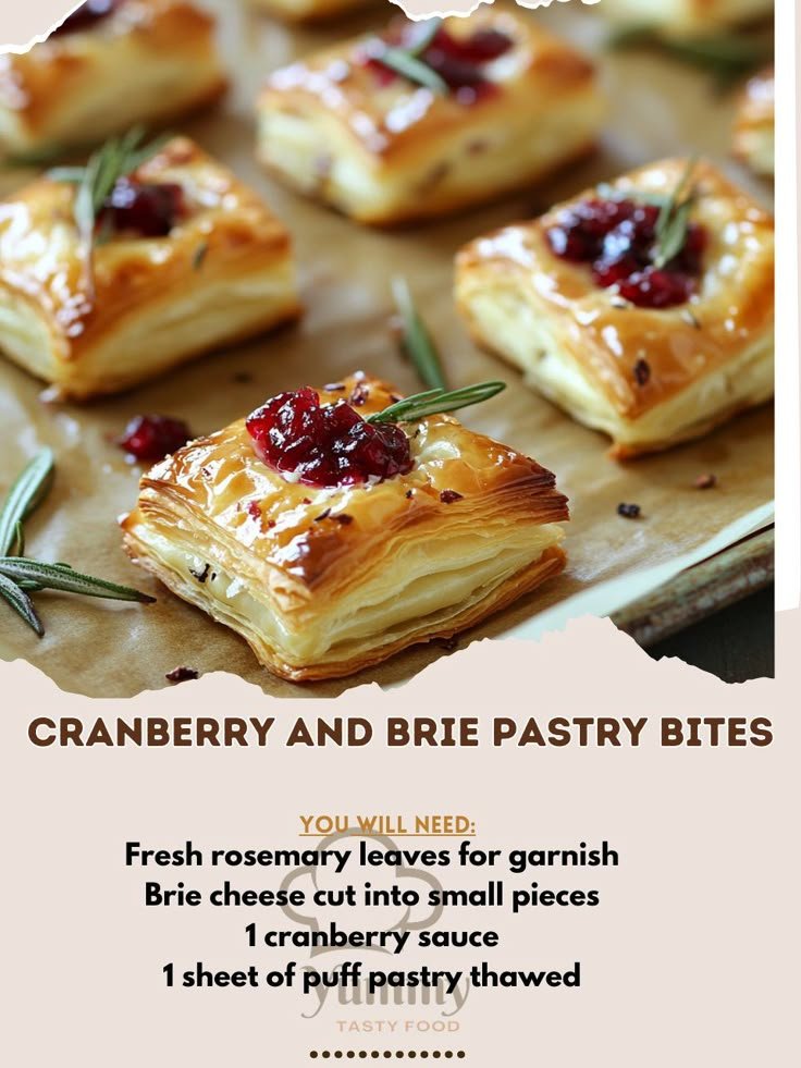 Cranberry and Brie Pastry Bites