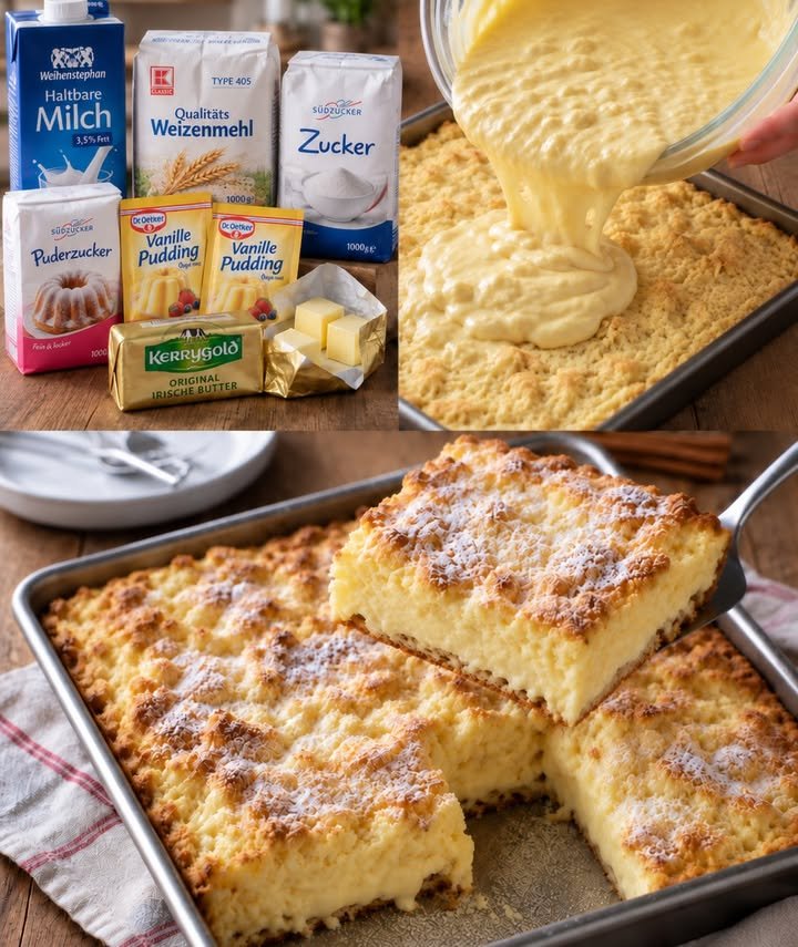 Ratz Fatz Vanillepudding Streuselkuchen vom Blech