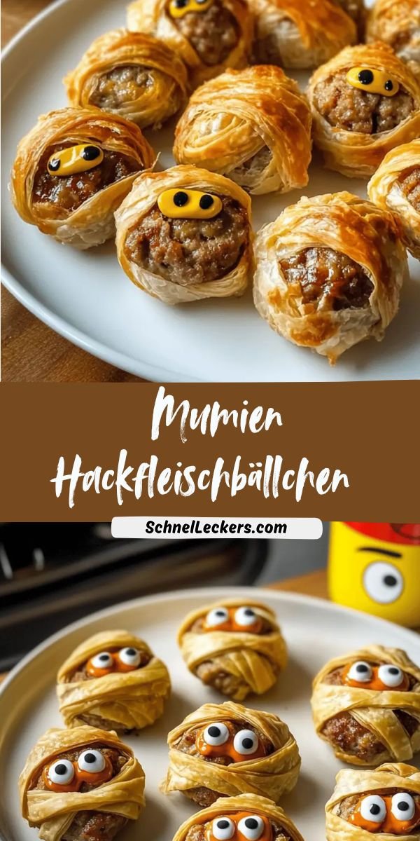 Mumien Hackfleischbällchen – gruseliges Fingerfood für Halloween