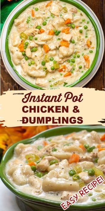Easy Instant Pot Chicken and Dumplings Soup Recipe | Instant pot recipes chicken and dumplings, Instant pot dinner recipes, Instant pot chicken thigh
