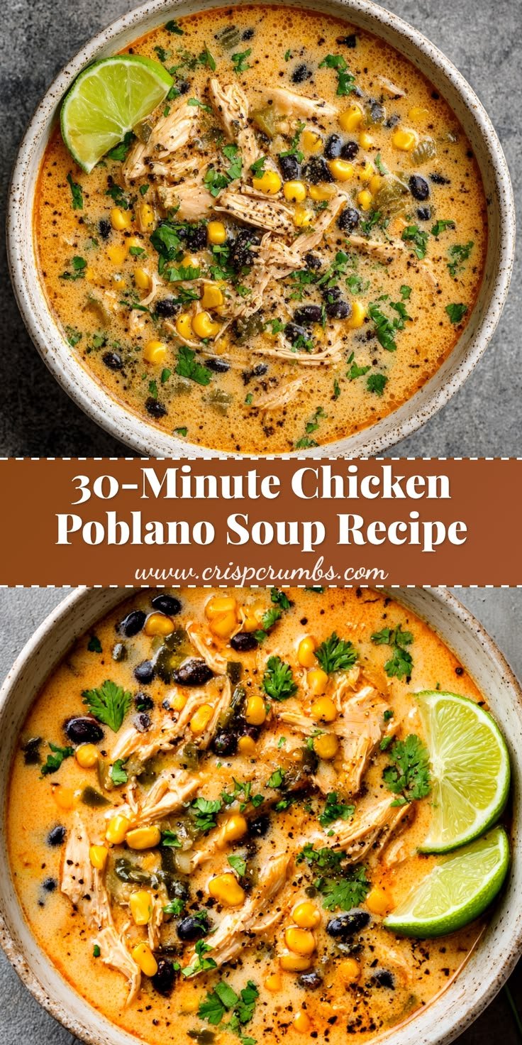 Creamy 30-Minute Chicken Poblano Soup (Easy Recipe!)