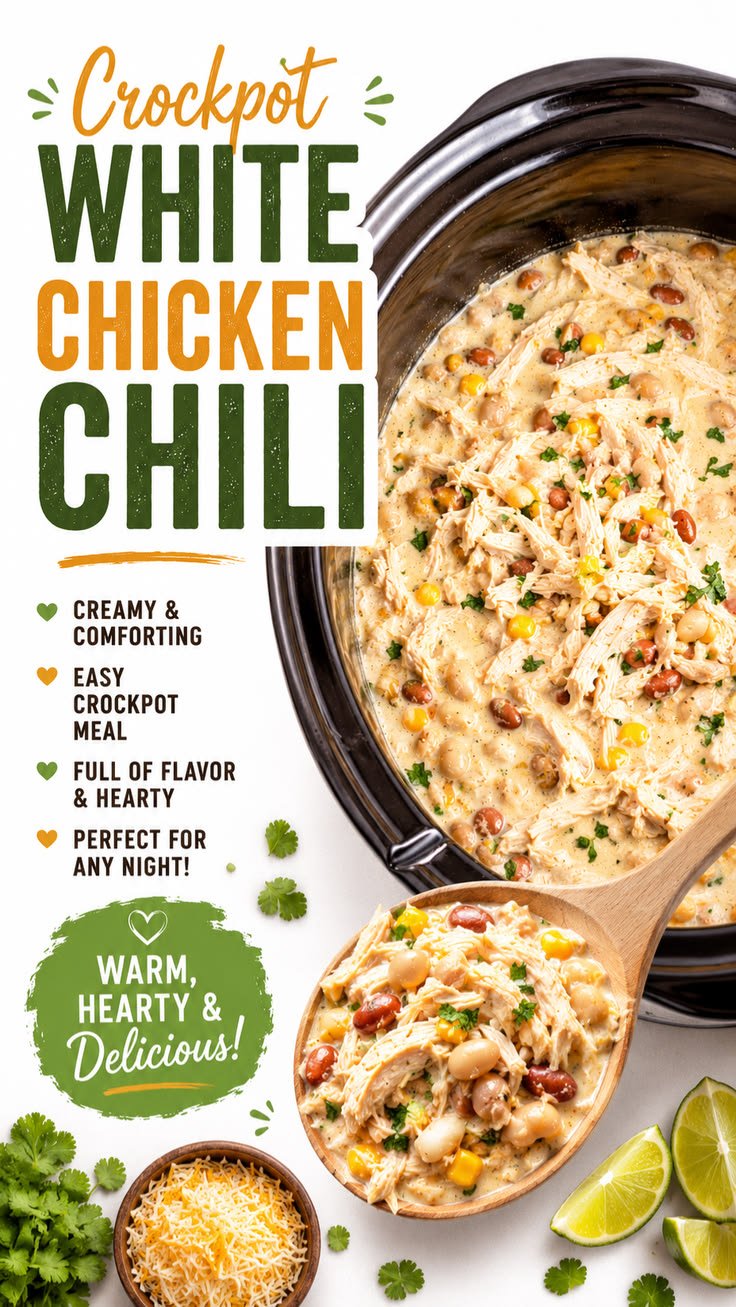 Crockpot White Chicken Chili (dump and go dinner)