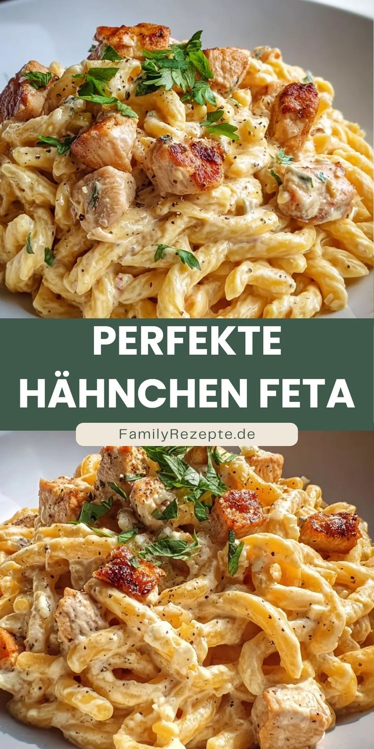 Perfekte Hähnchen Feta Pasta soße in wenigen Schritten