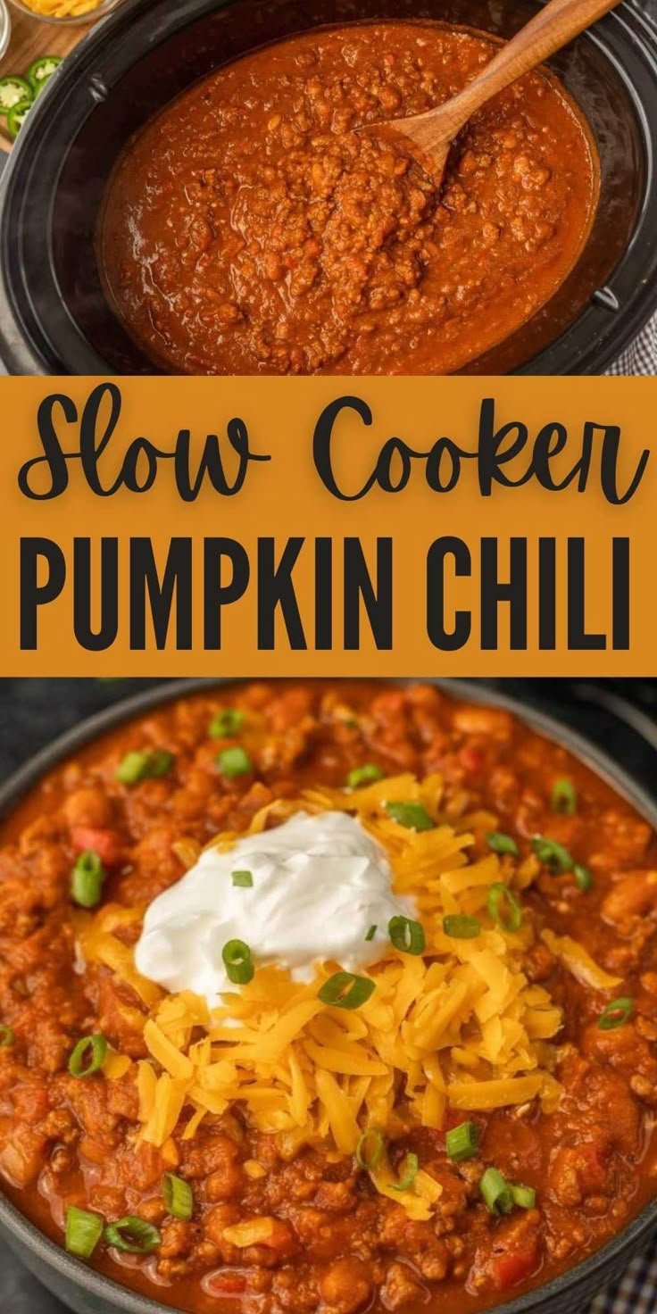 Warm Up with This Delicious Crockpot Pumpkin Chili Recipe | Pumpkin crockpot recipes dinner, Healthy pumpkin chili crockpot, Creamy pumpkin chili crockpot