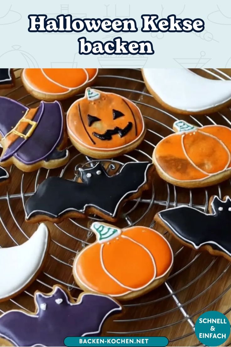 Halloween Kekse backen – gruselige Plätzchen mit buntem Zuckerguss