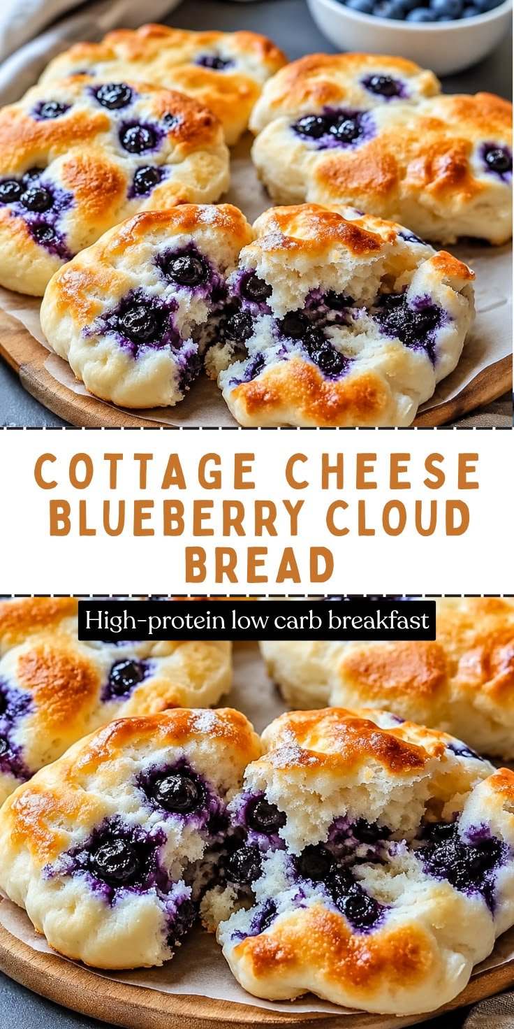 High Protein Blueberry Cloud Bread