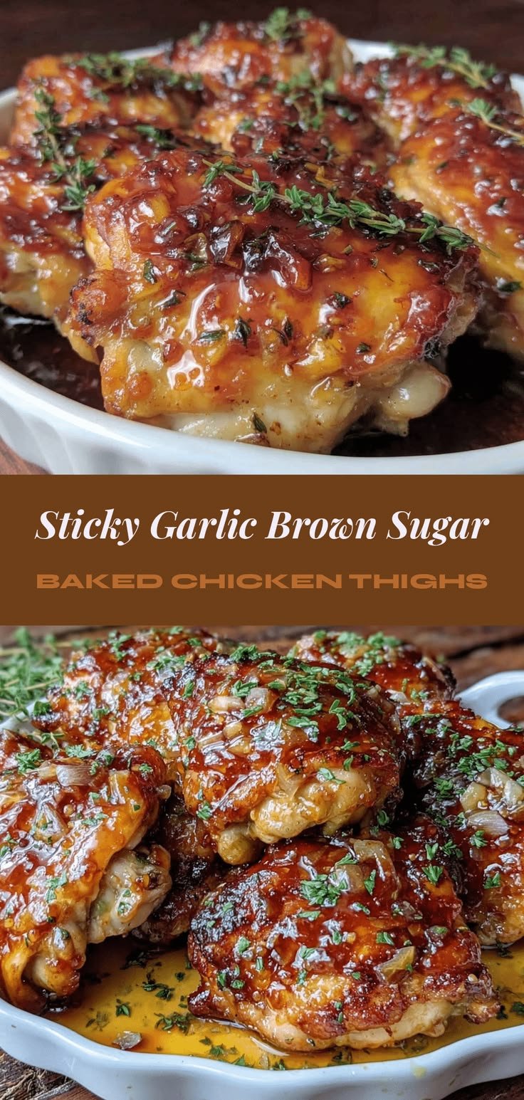 Garlic Brown Sugar Baked Chicken Thighs Recipe Easy Perfect Cozy Dinner
